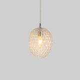 Modern Pineapple Shaped Pendant Light With Hammered Glass Dining Table Lighting