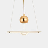 Modern Gold Pendant Lamp With Clear Glass Disc - Perfect For Cafe And Dining Room Lighting