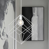 Macaron Cube Cage Pendant Light - Stylish Iron Undertint Hanging Lamp For Dining Table And Hallway