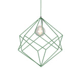 Macaron Cube Cage Pendant Light - Stylish Iron Undertint Hanging Lamp For Dining Table And Hallway