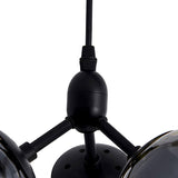 Modern Black Round Cluster Pendant Light With Linear Design And Clear Glass Shades