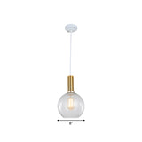 Industrial Brass Pendant Light With Clear Glass Shade Single-Bulb Orb/Barn/Dome Design