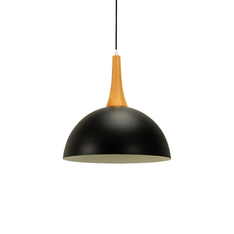 Modern Metal Hanging Lamp - Stylish Black/White Dome Light For Meeting Rooms And Markets