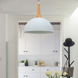 Modern Metal Hanging Lamp - Stylish Black/White Dome Light For Meeting Rooms And Markets White / 10