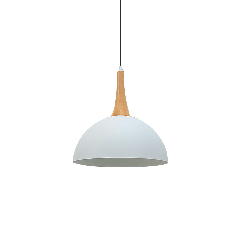 Modern Metal Hanging Lamp - Stylish Black/White Dome Light For Meeting Rooms And Markets