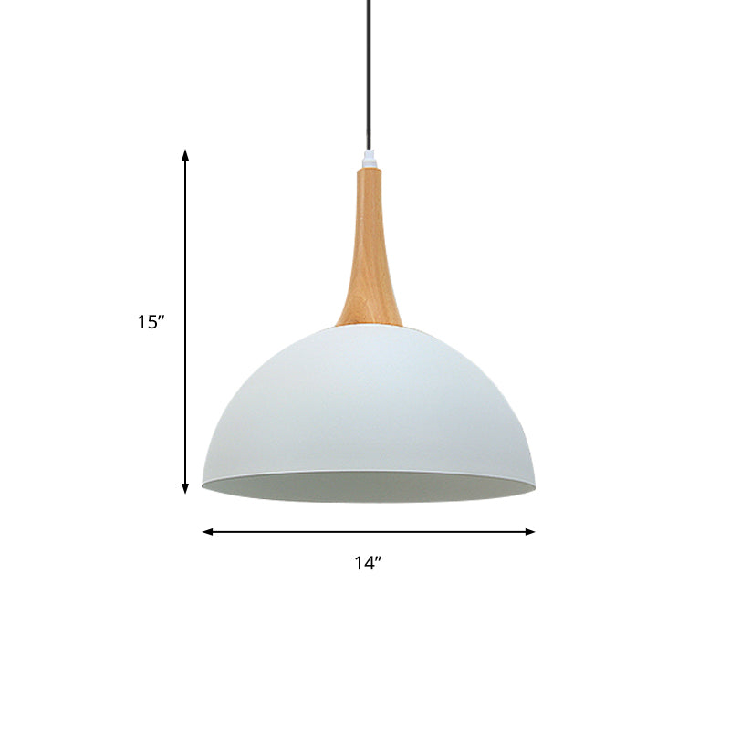 Modern Metal Hanging Lamp - Stylish Black/White Dome Light For Meeting Rooms And Markets