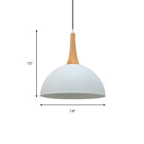 Modern Metal Hanging Lamp - Stylish Black/White Dome Light For Meeting Rooms And Markets