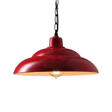 Vintage Double Bubble Hanging Lamp - Red/White Perfect For Coffee Shops