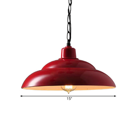 Vintage Double Bubble Hanging Lamp - Red/White Perfect For Coffee Shops