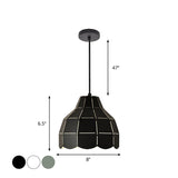 Nordic Style Metal Dome Pendant Light - Black/Grey/White | One Bulb Hanging Lamp For Dining Room