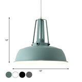 Minimalist Metal Drum Pendant Light - 14/18 Dia 1 Black/White/Grey