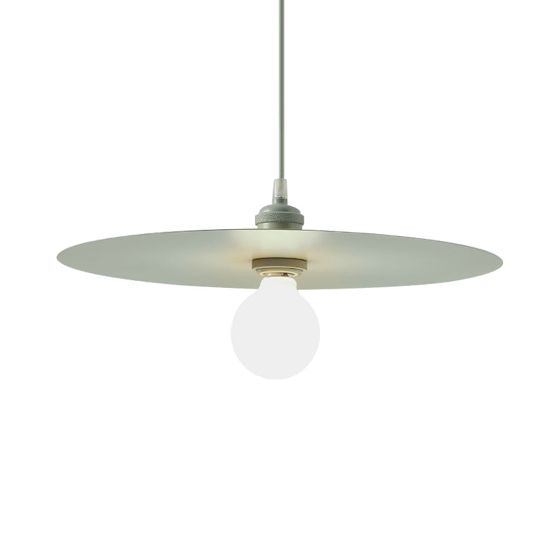 Macaron Pendant Light With Metal Disc Shade - Single Bulb Multi-Color Options