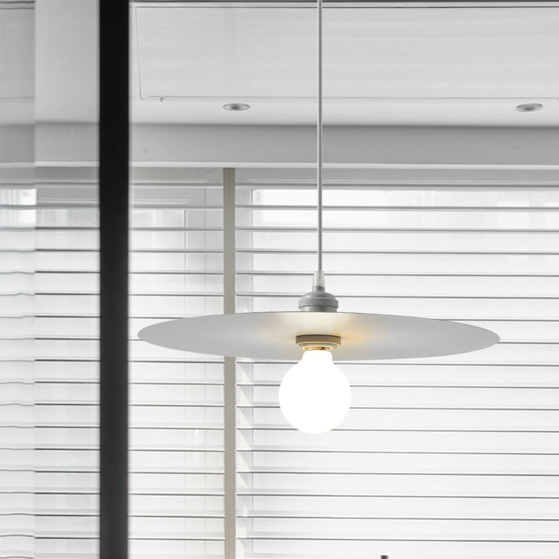 Macaron Pendant Light With Metal Disc Shade - Single Bulb Multi-Color Options