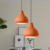 Contemporary Metal Pendant Ceiling Light - Gourd Hanging Lighting 1 Grey/Black/Yellow