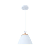 Contemporary Tapered Metal Pendant Ceiling Light - 1 In Grey White And Yellow