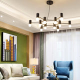 Black Metal Honeycomb Chandelier - Modern Hanging Light For Restaurant Or Cottage 12 /
