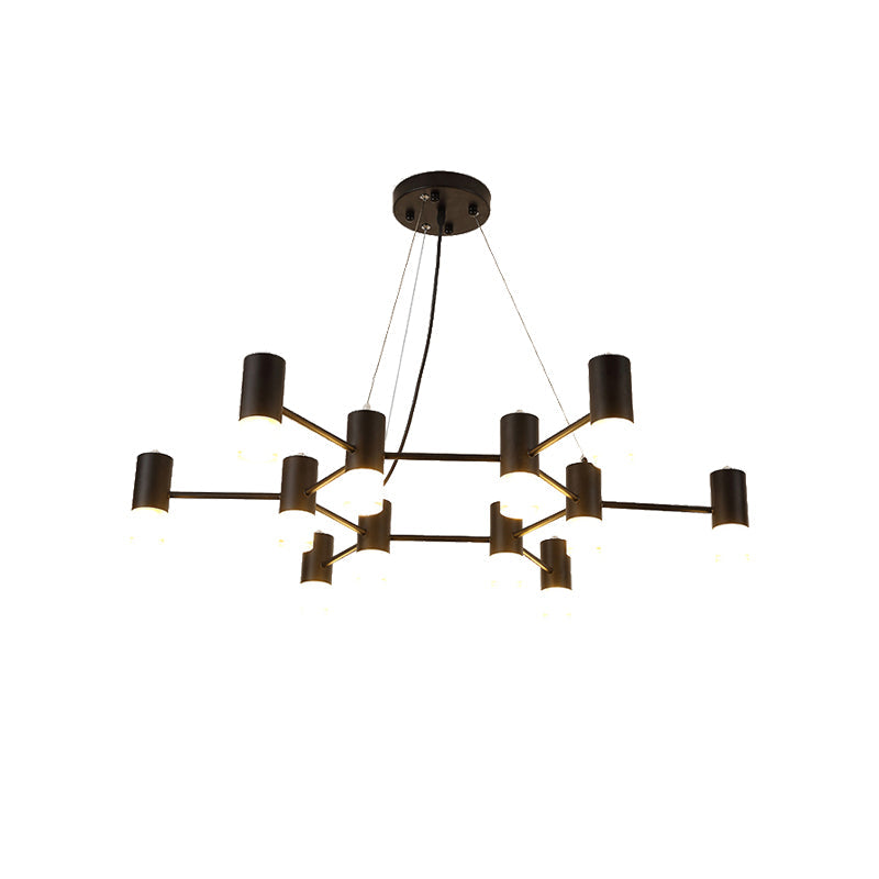 Black Metal Honeycomb Chandelier - Modern Hanging Light For Restaurant Or Cottage
