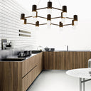 Black Metal Honeycomb Chandelier - Modern Hanging Light For Restaurant Or Cottage 13 /