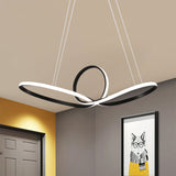 Minimalist Led Cycle Chandelier Pendant - Acrylic Warm/White Light Black/White