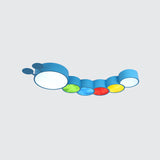 Cartoon Caterpillar Led Ceiling Lamp In Yellow/Blue