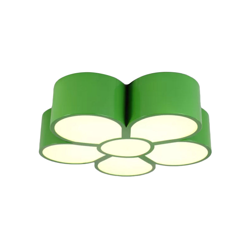 Plum Blossom Led Flushmount Lighting For Kids Kindergarten Ceiling - Red/Yellow/Blue