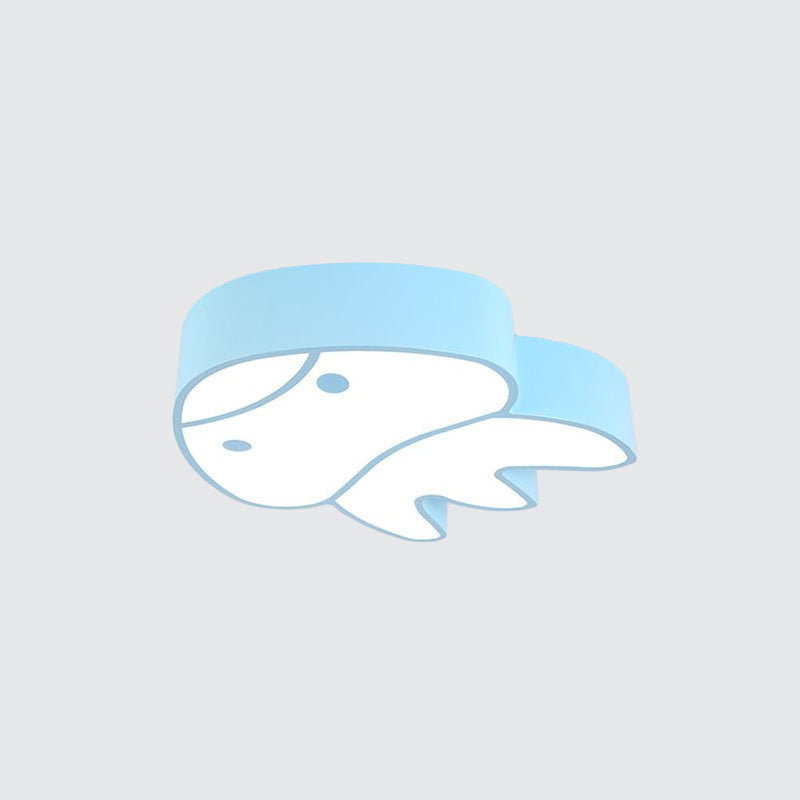 Whimsical Jellyfish Flush Ceiling Light For Kids Bedchamber - Led Acrylic Mount Lighting In