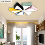 19.5’/23.5’ Modern Acrylic Led Flushmount Light - Windmill Design Blue & Pink Ceiling Lighting