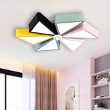 19.5’/23.5’ Modern Acrylic Led Flushmount Light - Windmill Design Blue & Pink Ceiling Lighting