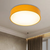Childrens Led Ceiling Flushmount In Fun Colors: Circular Acrylic Fixture Yellow