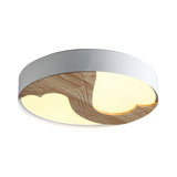 Romantic Wood Led Ceiling Lamp With Double Loving Heart Design For Kids Bedroom - White Flushmount
