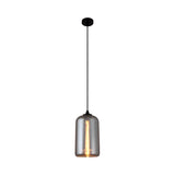 Smoke Gray Mini Pendant Light - Modern Glass Ceiling Fixture For Bars And Cafes With 1 Head