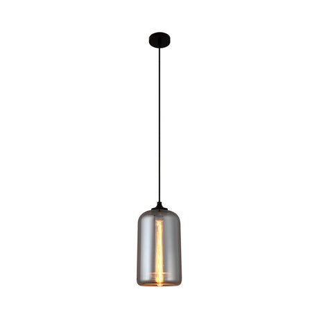 Smoke Gray Mini Pendant Light - Modern Glass Ceiling Fixture For Bars And Cafes With 1 Head