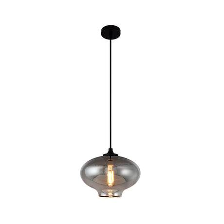 Smoke Gray Mini Pendant Light - Modern Glass Ceiling Fixture For Bars And Cafes With 1 Head / B