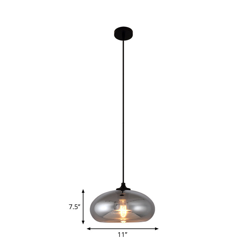 Smoke Gray Mini Pendant Light - Modern Glass Ceiling Fixture For Bars And Cafes With 1 Head