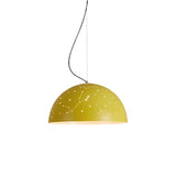 Minimalist Metal Hanging Ceiling Light With 1 Semisphere Pendant In Blue/Green/Yellow