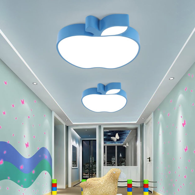 Kids Style Led Ceiling Lamp For Baby Room - Apple Acrylic Flush Mount Light (18/21.5 W)