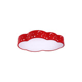 Hollowed-Out Cloud Led Flush Light: Macaron Acrylic Red/Yellow/Blue 20.5/24.5 Width