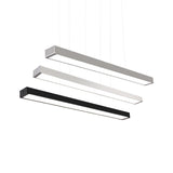 Minimalist Acrylic Linear Led Hanging Light Black/White Ceiling Pendant Lamp For Office - 2/3/4 Wide