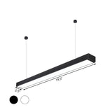Minimalist Acrylic Linear Led Hanging Light Black/White Ceiling Pendant Lamp For Office - 2/3/4 Wide