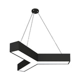 Modern Y-Shaped Gymnasium Led Ceiling Lamp In Black/White 14/18/24.5 W