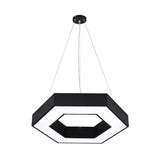 Nordic Hanging Ceiling Light: Honeycomb Gym Down Pendant In Black Led Iron Design