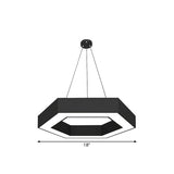 Simple Style Round Acrylic Pendant Light W/Led - Black Suspension Lamp For Restaurant