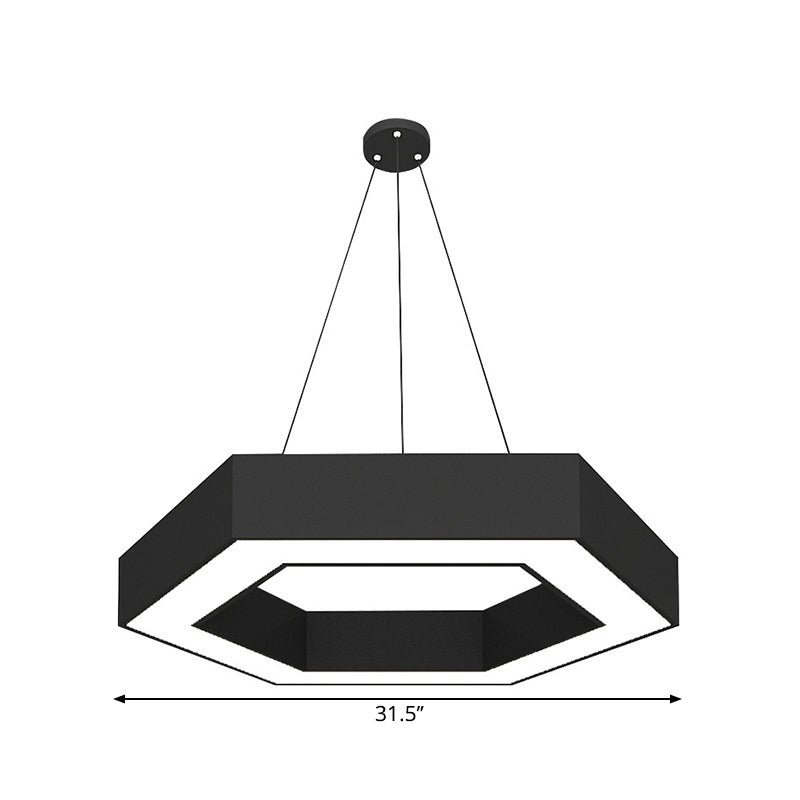 Modern Round Acrylic Led Pendant Light - 18 31.5 39 W Black Ceiling Lamp For Restaurants