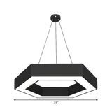 Modern Round Acrylic Led Pendant Light - 18 31.5 39 W Black Ceiling Lamp For Restaurants