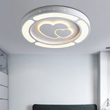 White Acrylic Led Circle Ceiling Mount Light - Modern Bedroom Lamp For Adults And Kids / B