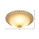 Rustic Frosted Glass Dome Wall Sconce With 3 Bulbs - Gold Lighting Idea 16’/19.5’ Wide