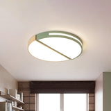 Nordic Acrylic Dual Sector Ceiling Fixture Led Flush Mount Light Green/Grey Warm/White