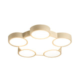 White Led Flush Mount Ceiling Lamp For Kindergarten With Simple Acrylic Design