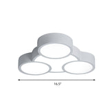 White Led Flush Mount Ceiling Lamp For Kindergarten With Simple Acrylic Design
