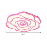 Blossom Shaped Led Ceiling Light - Pink Acrylic Lamp For Girls Bedroom